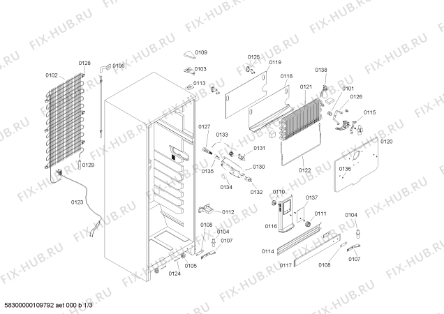 Схема №3 RS32U7042C Coldex с изображением Изолирующий защитный шланг для холодильника Bosch 00436185