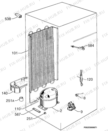 Взрыв-схема холодильника Aeg OEKO S.2442-6DT - Схема узла Cooling system 017