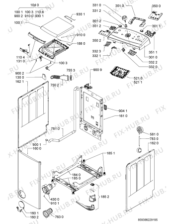 Схема №1 AWE 8879 GG с изображением Декоративная панель для стиралки Whirlpool 481010466295