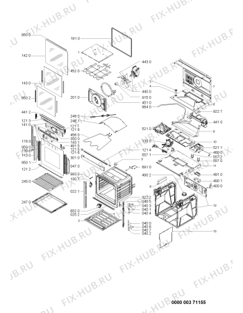 Схема №1 AKZM693MRR (F090995) с изображением Руководство для плиты (духовки) Indesit C00354148