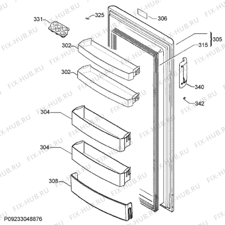 Взрыв-схема холодильника Zanussi ZRA40102WV - Схема узла Door