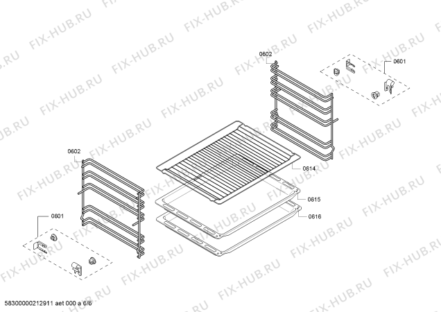 Взрыв-схема плиты (духовки) Bosch HBF114BS0R - Схема узла 06