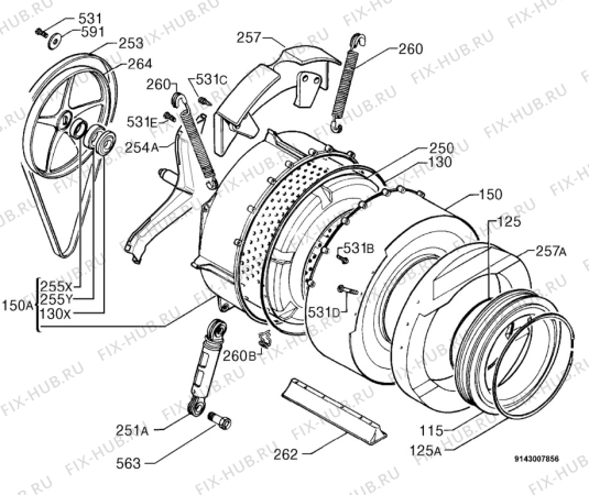 Взрыв-схема стиральной машины Zoppas PLG54CR - Схема узла Functional parts 267