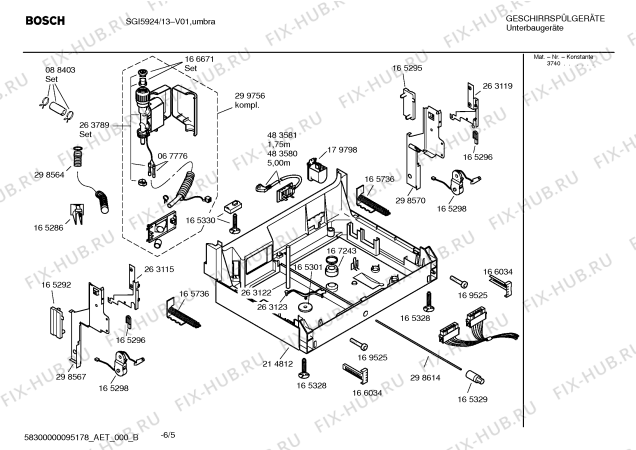 Взрыв-схема посудомоечной машины Bosch SGI5924 - Схема узла 05