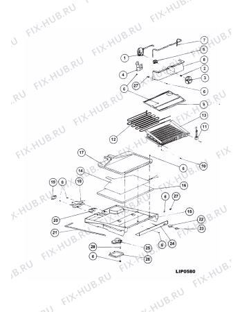 Взрыв-схема холодильника Indesit 106Q (F025554) - Схема узла
