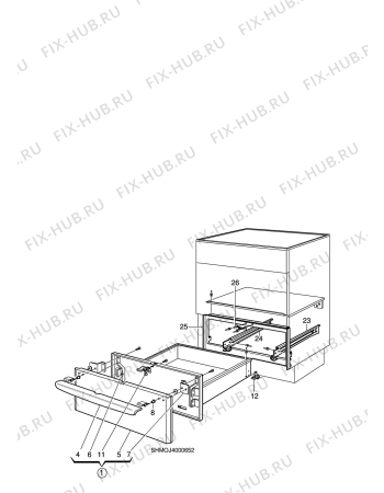 Взрыв-схема комплектующей Electrolux EKD6182W - Схема узла H10 Storage/Warming