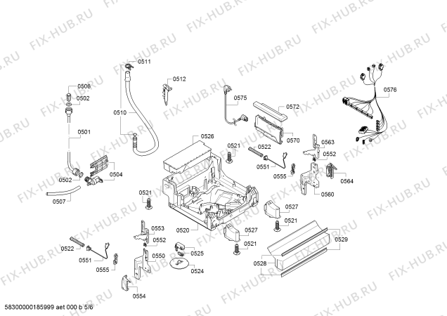 Взрыв-схема посудомоечной машины Bosch SPS40E52EU Serie 2 - Схема узла 05