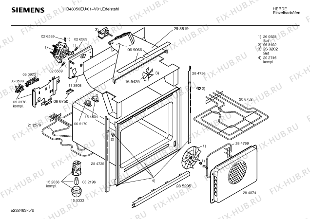 Схема №4 HB28050EU с изображением Ручка управления духовкой для плиты (духовки) Siemens 00165787