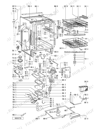 Схема №2 ADG 953/1 S с изображением Панель для электропосудомоечной машины Whirlpool 481245379885