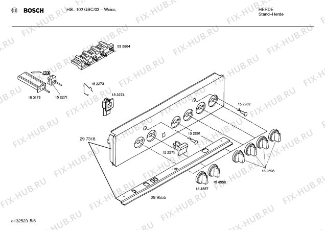 Схема №5 HSL102GSC с изображением Инструкция по эксплуатации для плиты (духовки) Bosch 00519700