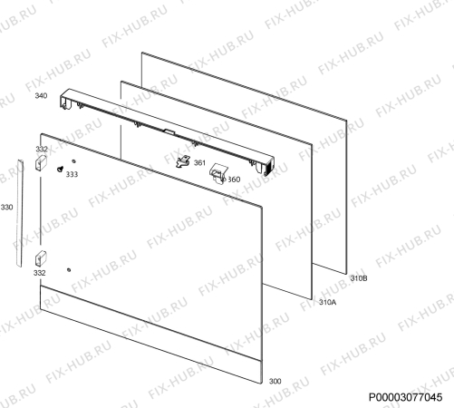 Взрыв-схема плиты (духовки) Electrolux EOZ3430BOX - Схема узла Door