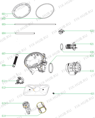 Взрыв-схема посудомоечной машины Gorenje GV53214 (384796, WQP8-7312A) - Схема узла 06