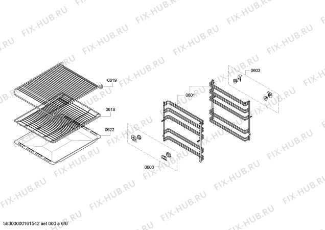 Взрыв-схема плиты (духовки) Bosch HBA43B261B - Схема узла 06
