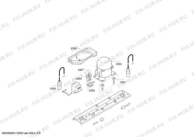 Взрыв-схема холодильника Siemens KI34VV00CH - Схема узла 03