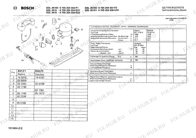 Взрыв-схема холодильника Bosch 0705254556 GSL2610 - Схема узла 02