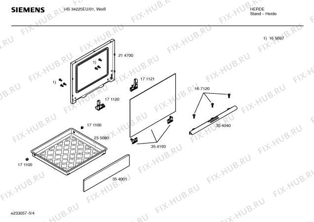 Взрыв-схема плиты (духовки) Siemens HS34225EU - Схема узла 04