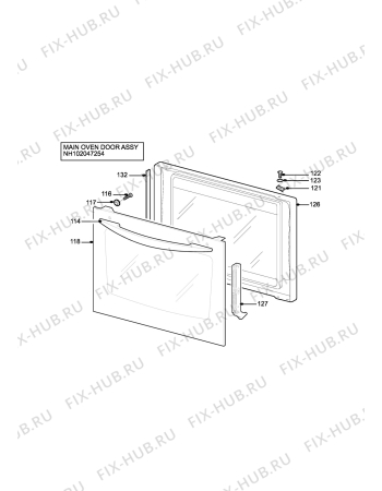 Взрыв-схема плиты (духовки) Electrolux EOD982W2 - Схема узла H10 Main Oven Door (large)