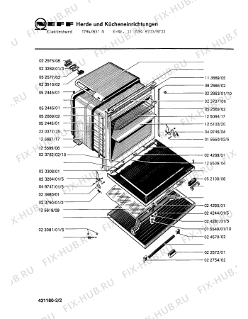 Взрыв-схема плиты (духовки) Neff 1117948703 1794/831N - Схема узла 02