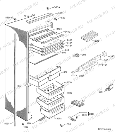 Взрыв-схема холодильника Electrolux ERN29770 - Схема узла Housing 001