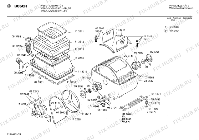Схема №5 0722044533 V360 с изображением Люк для стиральной машины Bosch 00028744