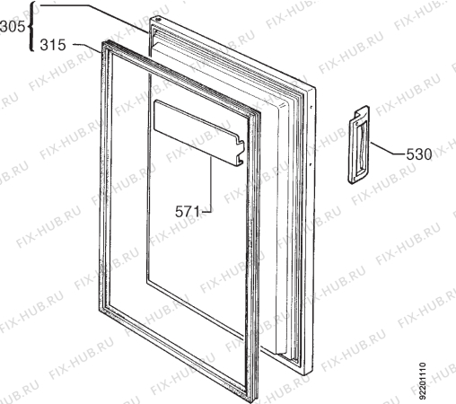 Взрыв-схема холодильника Rex RCV13 - Схема узла Door 003