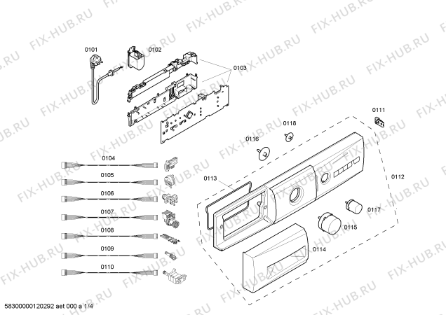 Схема №3 WFPI1200W с изображением Панель управления для стиралки Bosch 00660646