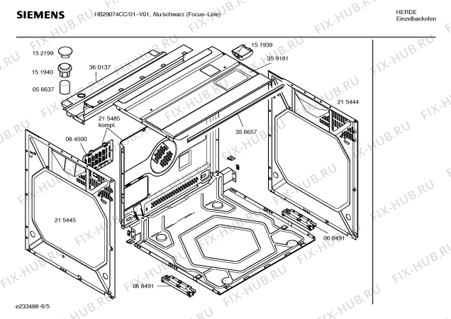 Схема №6 HB29074CC с изображением Панель управления для плиты (духовки) Siemens 00359389