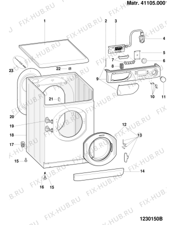 Схема №3 AVF12TK (F034243) с изображением Пластина для стиралки Indesit C00261297