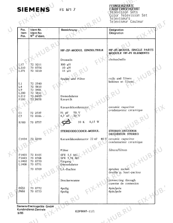 Схема №7 FC8822 с изображением Интегрированный контур для телевизора Siemens 00730945