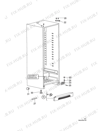 Взрыв-схема холодильника Electrolux ERC33220W - Схема узла C10 Cabinet