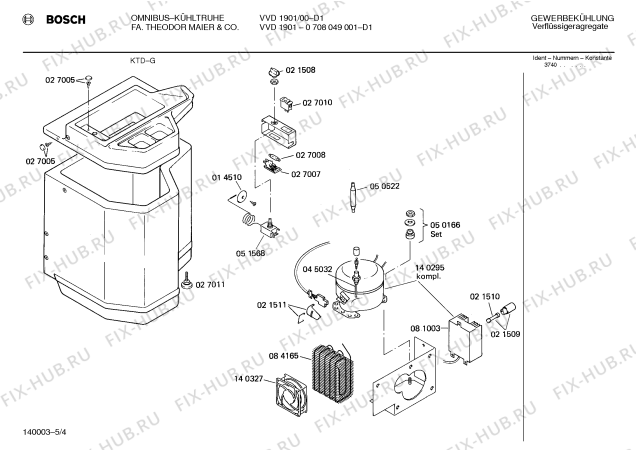 Взрыв-схема холодильника Bosch 0708049001 VVD1901 - Схема узла 04