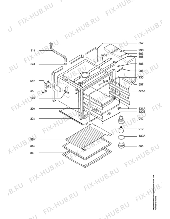 Схема №4 ES504-M с изображением Кнопка для плиты (духовки) Aeg 8996614022920