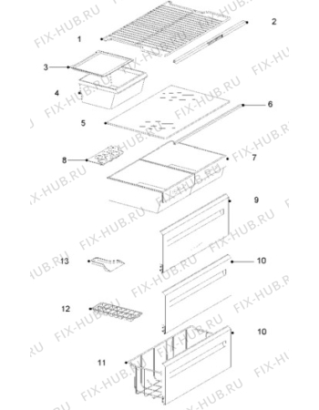 Взрыв-схема холодильника Zanussi ZFC36/47 - Схема узла Furniture