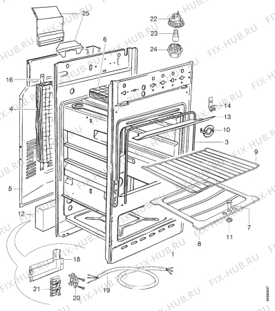 Взрыв-схема комплектующей Zanussi ZC4410W2 - Схема узла Section 6