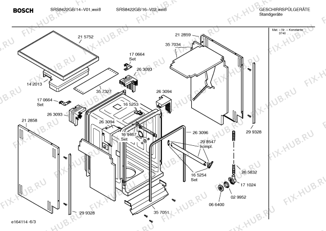 Схема №3 SRS8422GB Exclusiv с изображением Инструкция по эксплуатации для электропосудомоечной машины Bosch 00580349