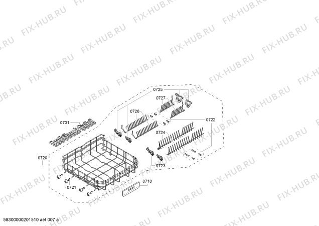 Взрыв-схема посудомоечной машины Siemens SN215I01FE, iQ100 - Схема узла 07