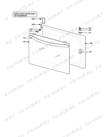 Взрыв-схема плиты (духовки) Tricity Bendix SG558FPSN - Схема узла H10 Main Oven Door (large)