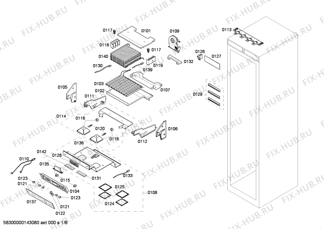 Схема №4 RW414260 с изображением Панель для холодильной камеры Bosch 00683994