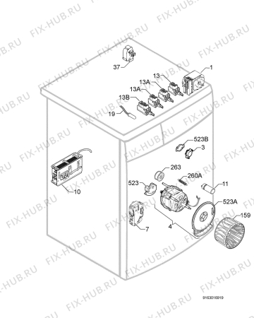 Взрыв-схема сушильной машины Zanussi ZTA210 - Схема узла Electrical equipment 268