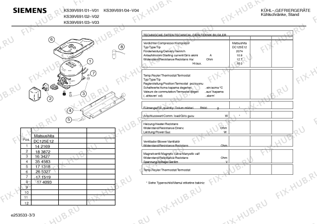 Схема №3 KS39V693 с изображением Дверь для холодильной камеры Siemens 00239382