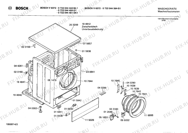 Взрыв-схема стиральной машины Bosch 0722044564 V6372 - Схема узла 02