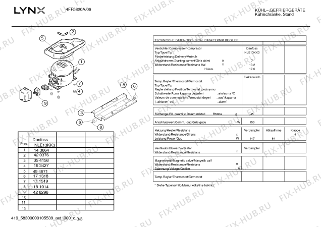 Схема №2 KSU30621 с изображением Компрессор для холодильной камеры Bosch 00143864