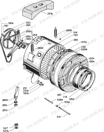 Взрыв-схема стиральной машины Zanussi ZWD853 - Схема узла Functional parts 267