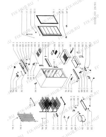 Схема №1 GKMS 2444/0 FH с изображением Вложение для холодильной камеры Whirlpool 481945299325