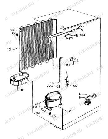 Взрыв-схема холодильника Castor CM2663DB - Схема узла Cooling system 017