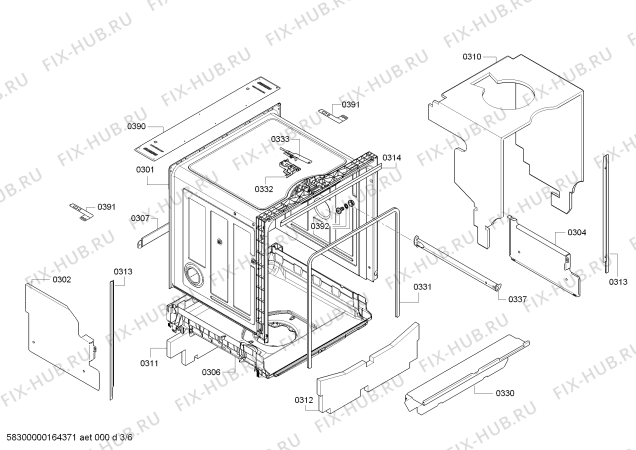 Взрыв-схема посудомоечной машины Bosch SMI50D36EU AquaStop - Схема узла 03