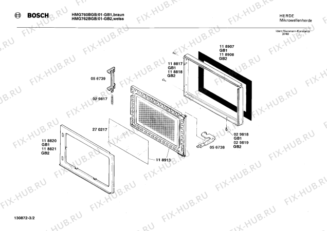 Схема №3 HMG762BGB с изображением Элемент корпуса Bosch 00086620