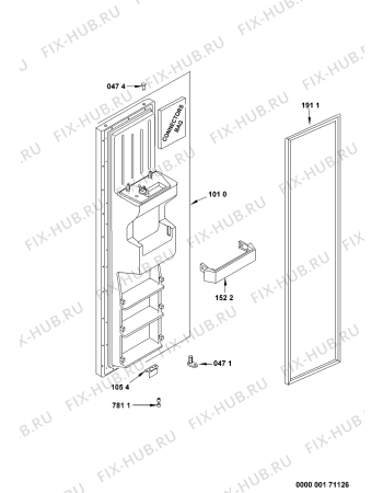Схема №9 WSC5533 A+W с изображением Дверца для холодильной камеры Whirlpool 480132101508