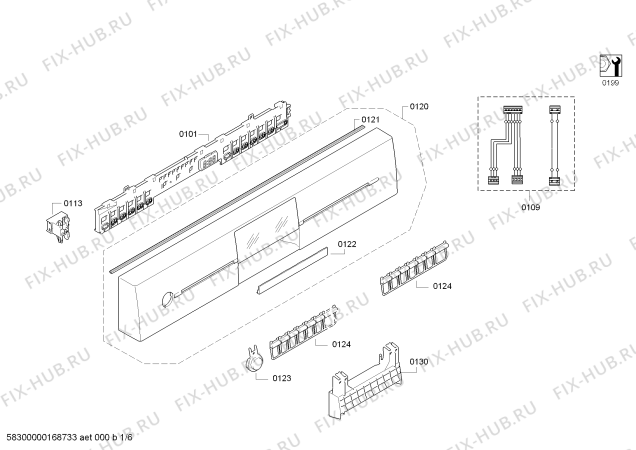 Схема №5 SN25M831TR с изображением Панель управления для посудомойки Siemens 00745258