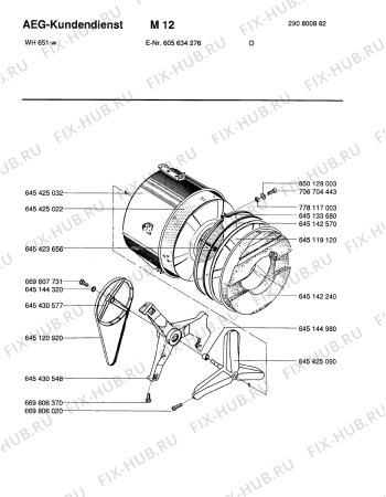 Схема №4 WH 651 - W с изображением Запчасть для стиралки Aeg 8996452208508